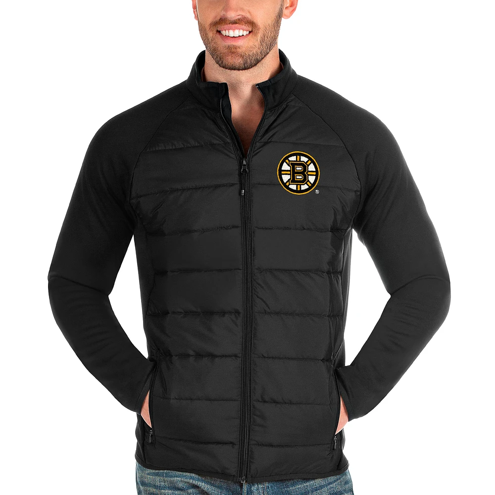 Men's Antigua Black Boston Bruins Altitude Full-Zip Jacket