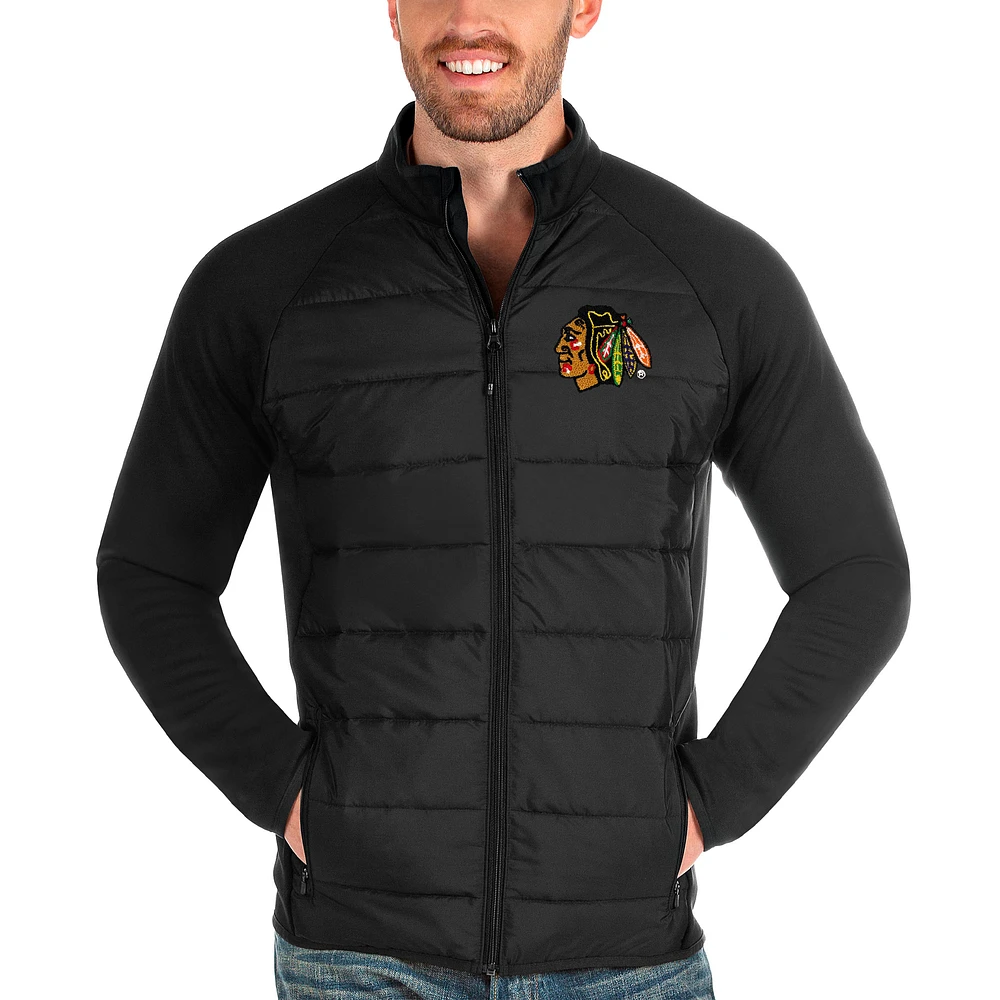 Men's Antigua Black Chicago Blackhawks Altitude Full-Zip Jacket