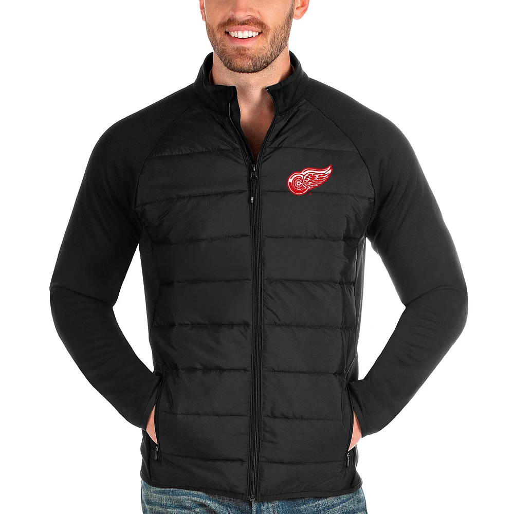 Men's Antigua Black Detroit Red Wings Altitude Full-Zip Jacket