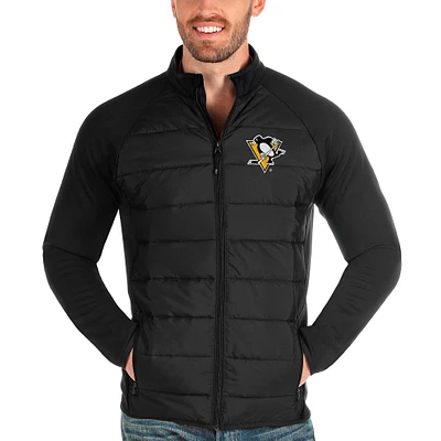 Men's Antigua Black Pittsburgh Penguins Altitude Full-Zip Jacket