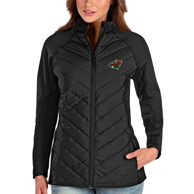 Women's Antigua Black Minnesota Wild Altitude Full-Zip Jacket