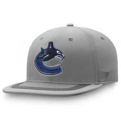 Men's Fanatics Gray Vancouver Canucks Authentic Pro Home Ice Snapback Hat