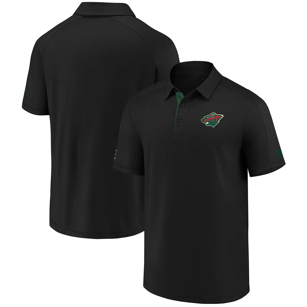 Men's Fanatics Black Minnesota Wild Authentic Pro Locker Room Polo