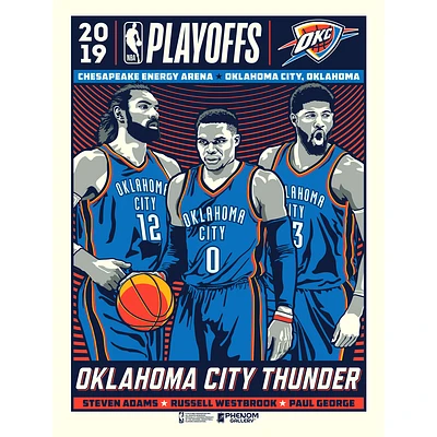 Phenom Gallery Oklahoma City Thunder 2019 NBA Playoffs Limited Edition 18'' x 24'' Serigraph Poster Art Print