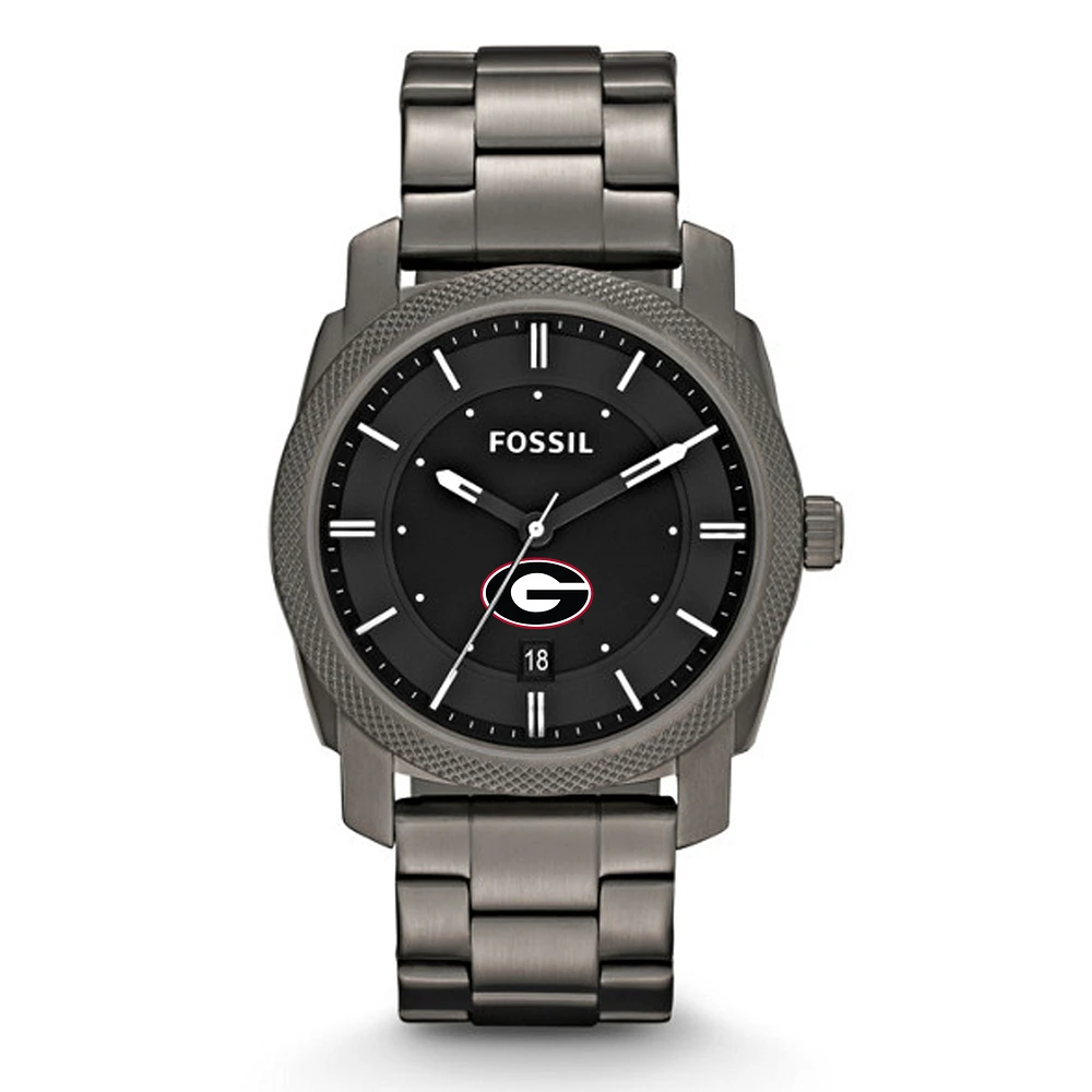 Fossil Georgia Bulldogs Machine Smoke Stainless Steel Watch