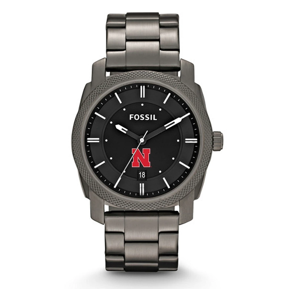 Fossil Nebraska Huskers Machine Smoke Stainless Steel Watch