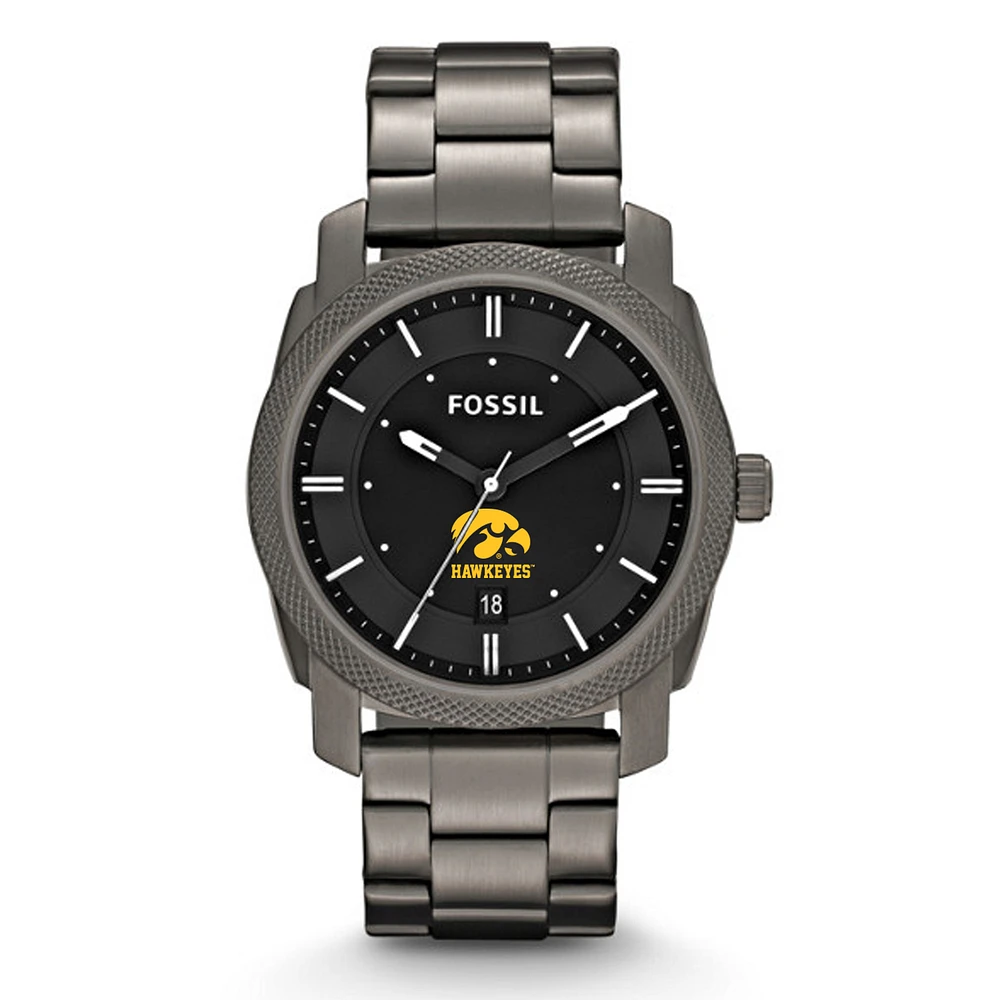 Fossil Iowa Hawkeyes Machine Smoke Stainless Steel Watch