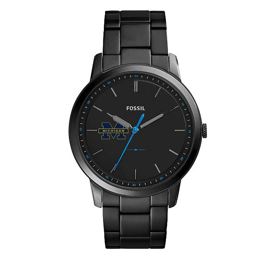 Men's Fossil Michigan Wolverines The Minimalist Slim Stainless Steel Watch
