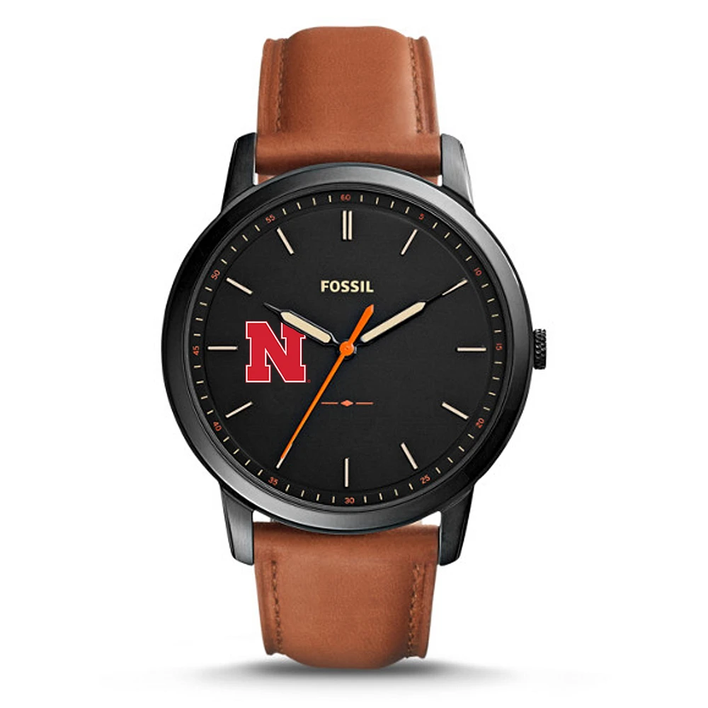 Men's Fossil Nebraska Huskers The Minimalist Slim Leather Watch