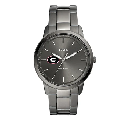 Men's Fossil Georgia Bulldogs The Minimalist Three-Hand Smoke Watch