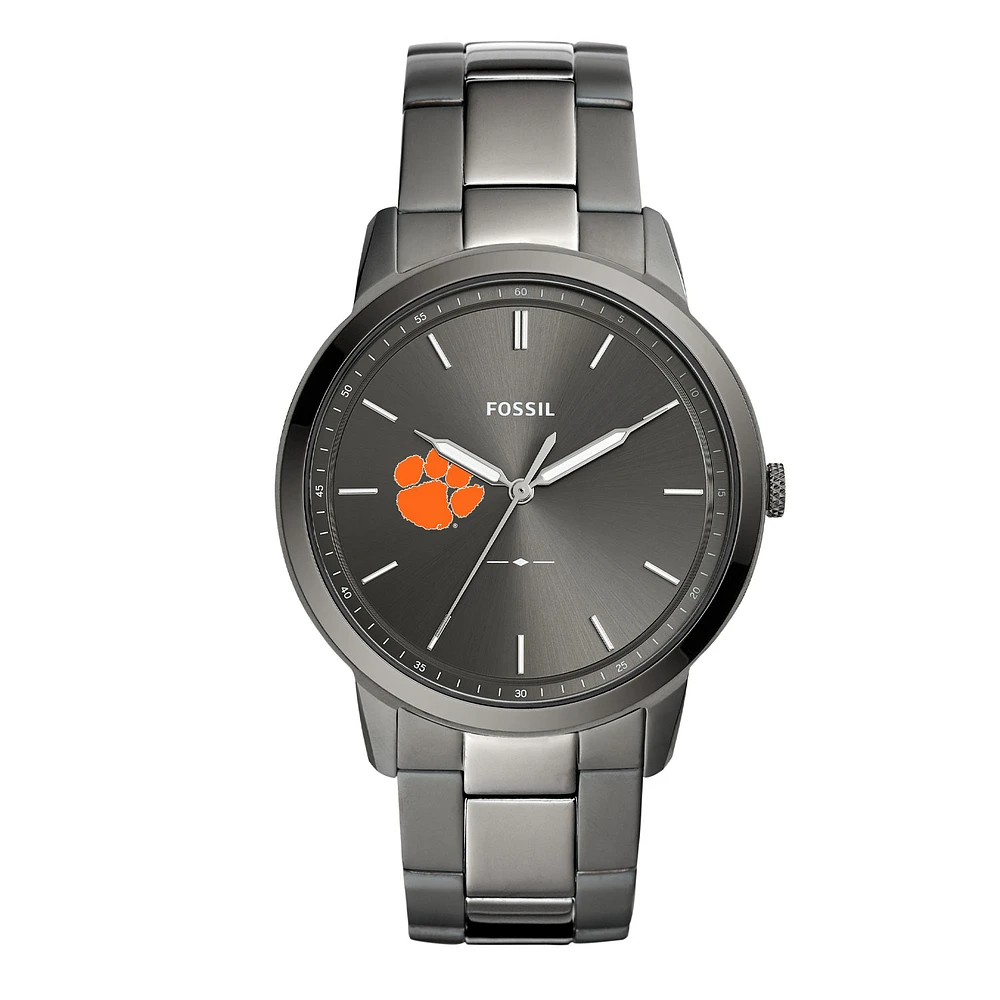 Men's Fossil Clemson Tigers The Minimalist Three-Hand Smoke Watch