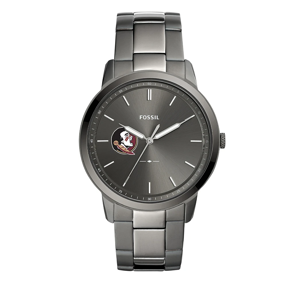 Men's Fossil Florida State Seminoles The Minimalist Three-Hand Smoke Watch