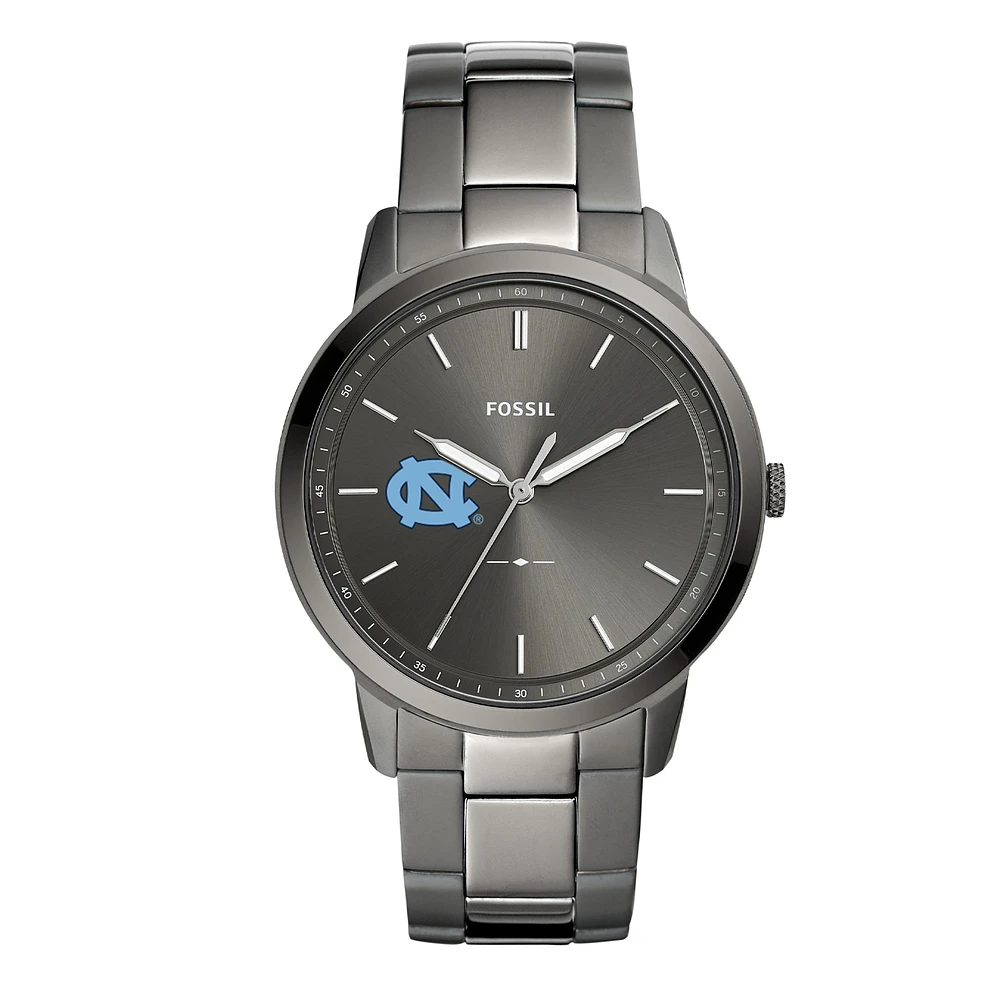Men's Fossil North Carolina Tar Heels The Minimalist Three-Hand Smoke Watch