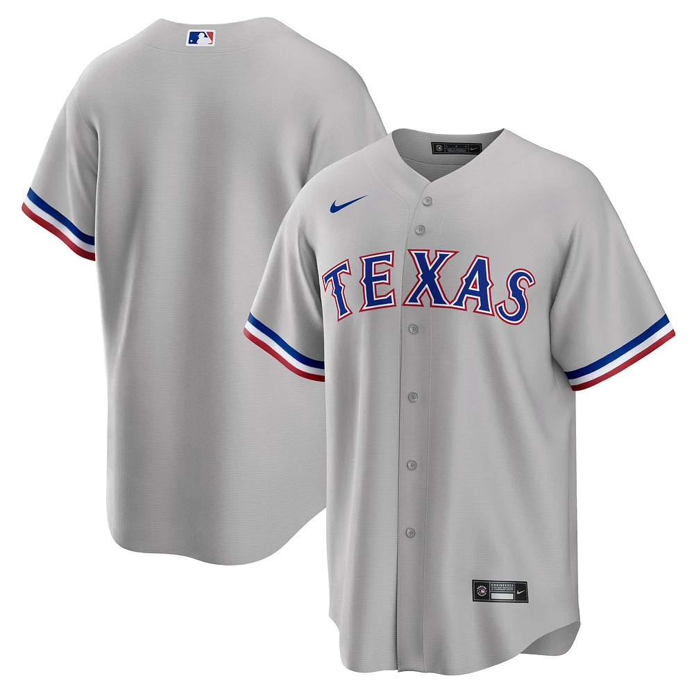 Men's Nike Gray Texas Rangers Road Replica Team Jersey