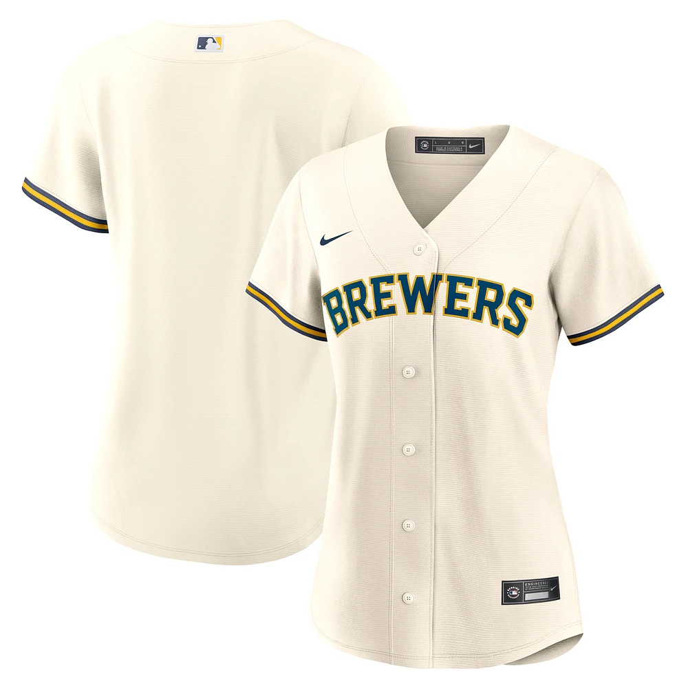 Women's Nike Cream Milwaukee Brewers Home Replica Team Jersey