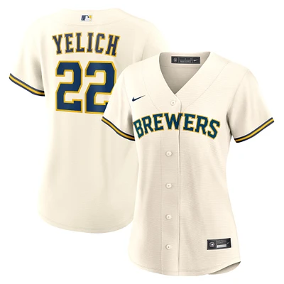 Women's Nike Christian Yelich Cream Milwaukee Brewers Home Replica Player Jersey