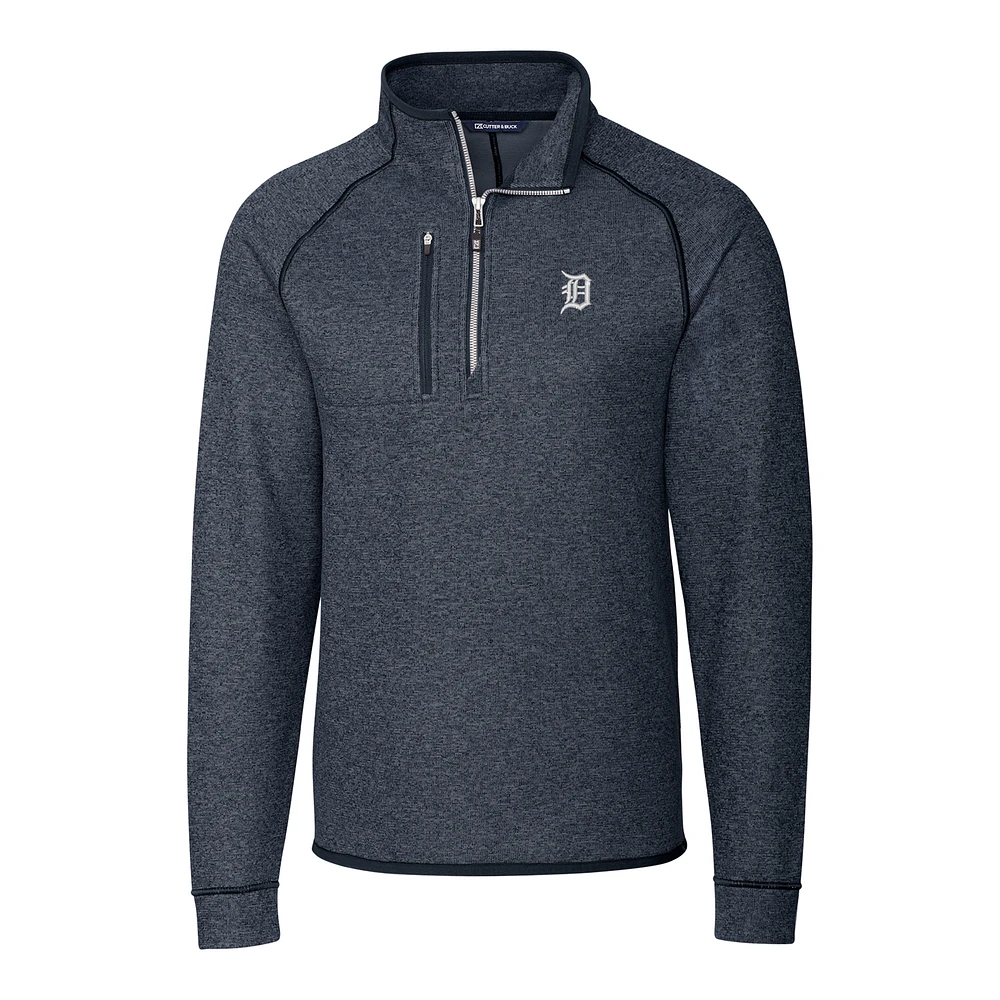 Men's Cutter & Buck Navy Detroit Tigers Big & Tall Mainsail Half-Zip Pullover Jacket