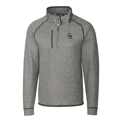 Men's Cutter & Buck Gray Colorado Rockies Mainsail Half-Zip Pullover Jacket