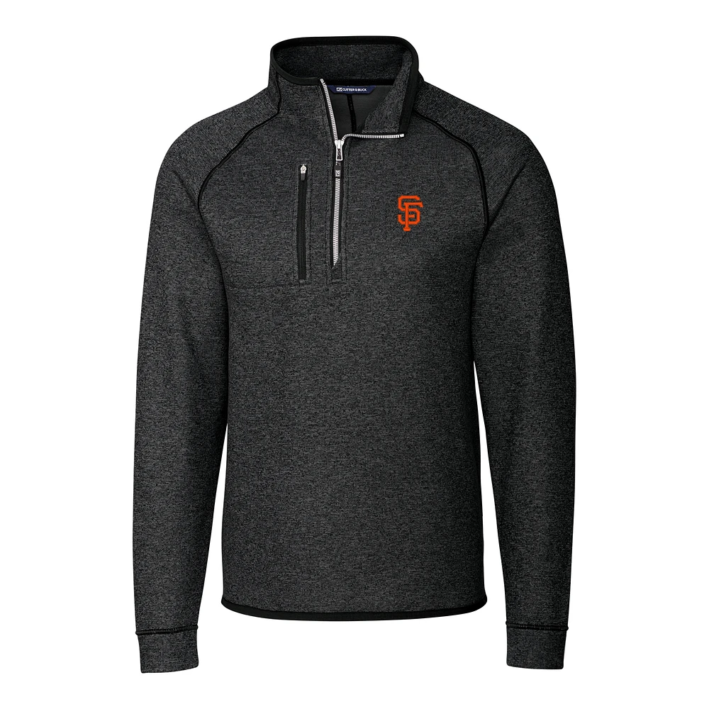 Men's Cutter & Buck Gray San Francisco Giants Mainsail Half-Zip Pullover Jacket