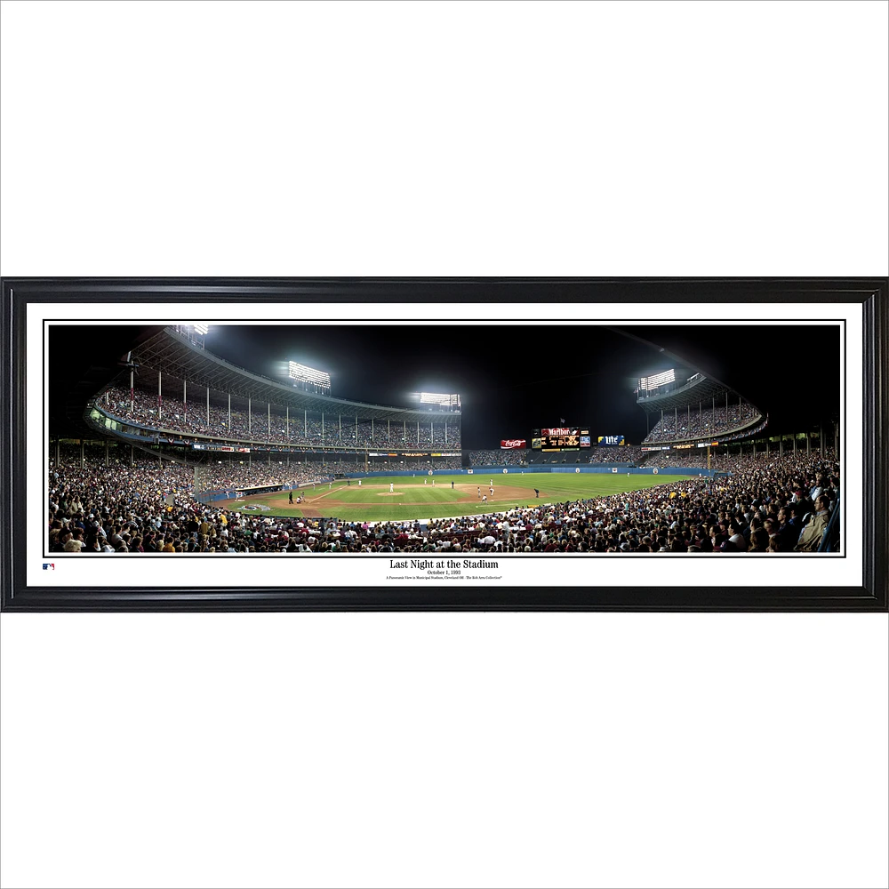 Cleveland Indians 39'' x 13.5'' Last Night at the Stadium Standard Framed Panorama