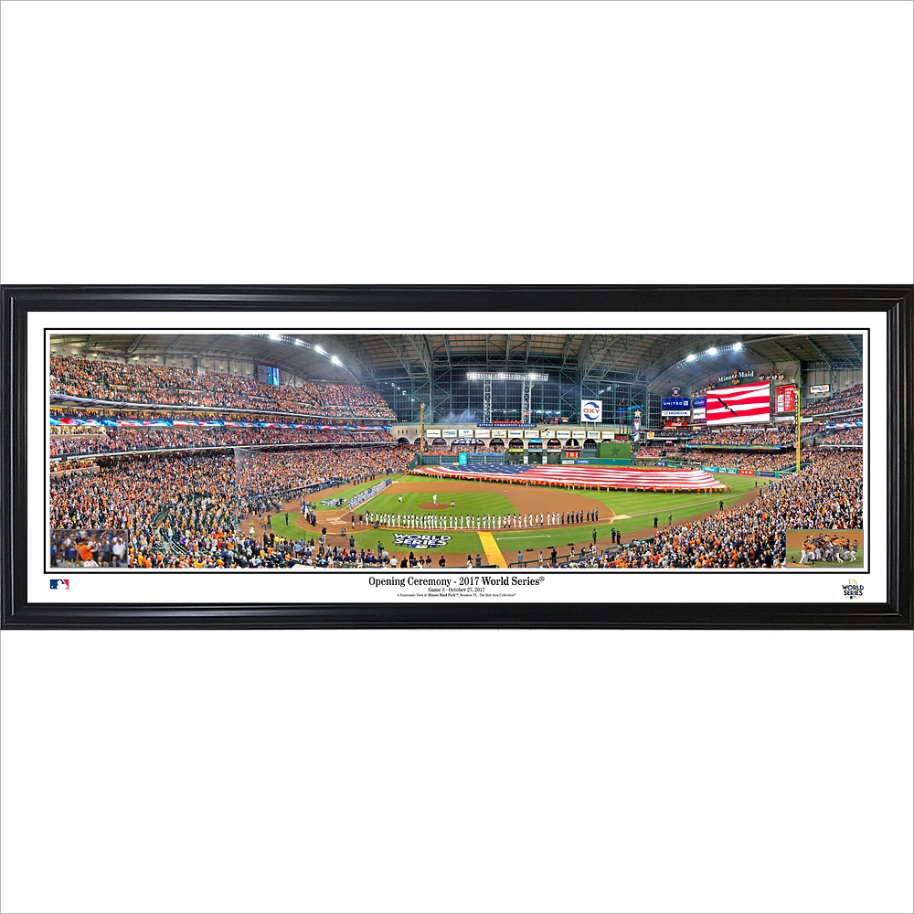 Houston Astros 39'' x 13.5'' 2017 World Series Opening Ceremony Standard Framed Panorama