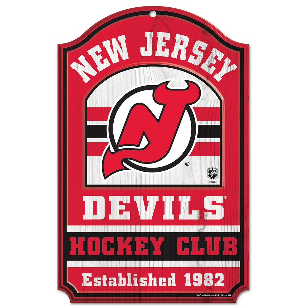 WinCraft New Jersey Devils 11'' x 17'' Hockey Club Wood Sign