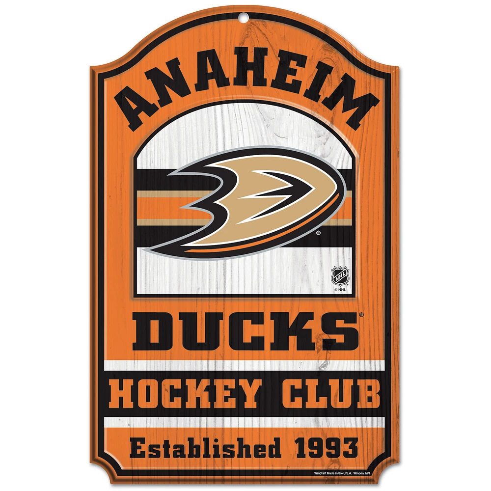 WinCraft Anaheim Ducks 11'' x 17'' Fan Cave Wood Sign