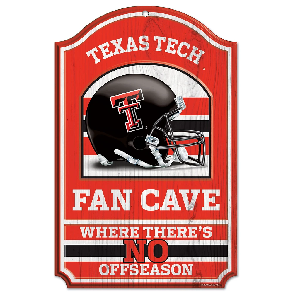 WinCraft Texas Tech Red Raiders 11'' x 17'' Fan Cave Wood Sign