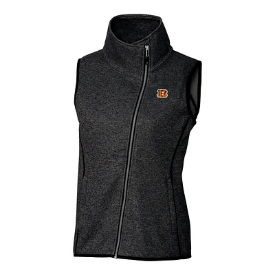 Women's Cutter & Buck Gray Cincinnati Bengals Mainsail Full-Zip Vest