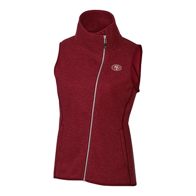 Women's Cutter & Buck Red San Francisco 49ers Mainsail Full-Zip Vest