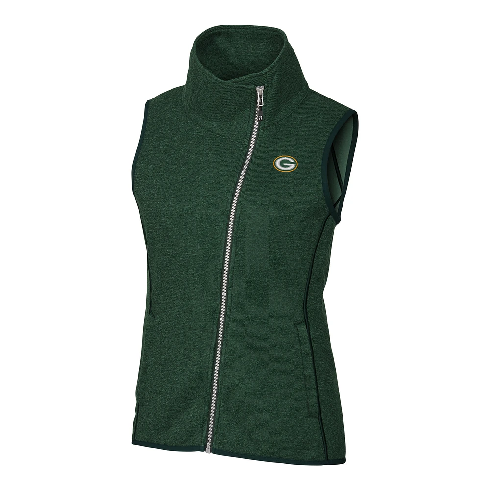 Women's Cutter & Buck Green Green Bay Packers Mainsail Full-Zip Vest