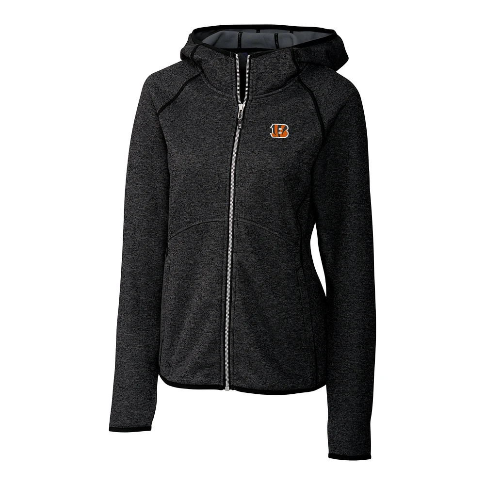 Women's Cutter & Buck Black Cincinnati Bengals Mainsail Full-Zip Jacket