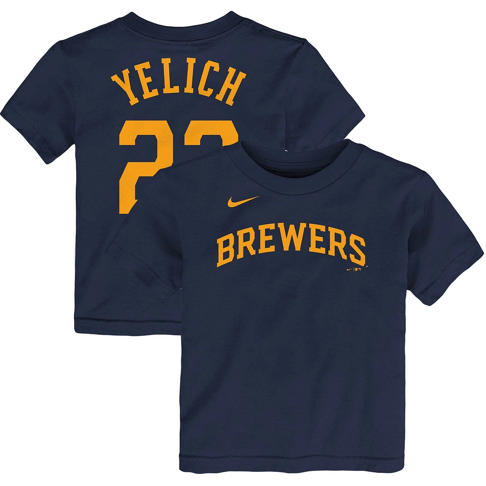 Toddler Nike Christian Yelich Navy Milwaukee Brewers Player Name & Number T-Shirt