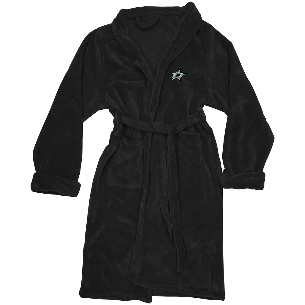 Men's The Northwest Company Black Dallas Stars Silk Touch Bath Robe