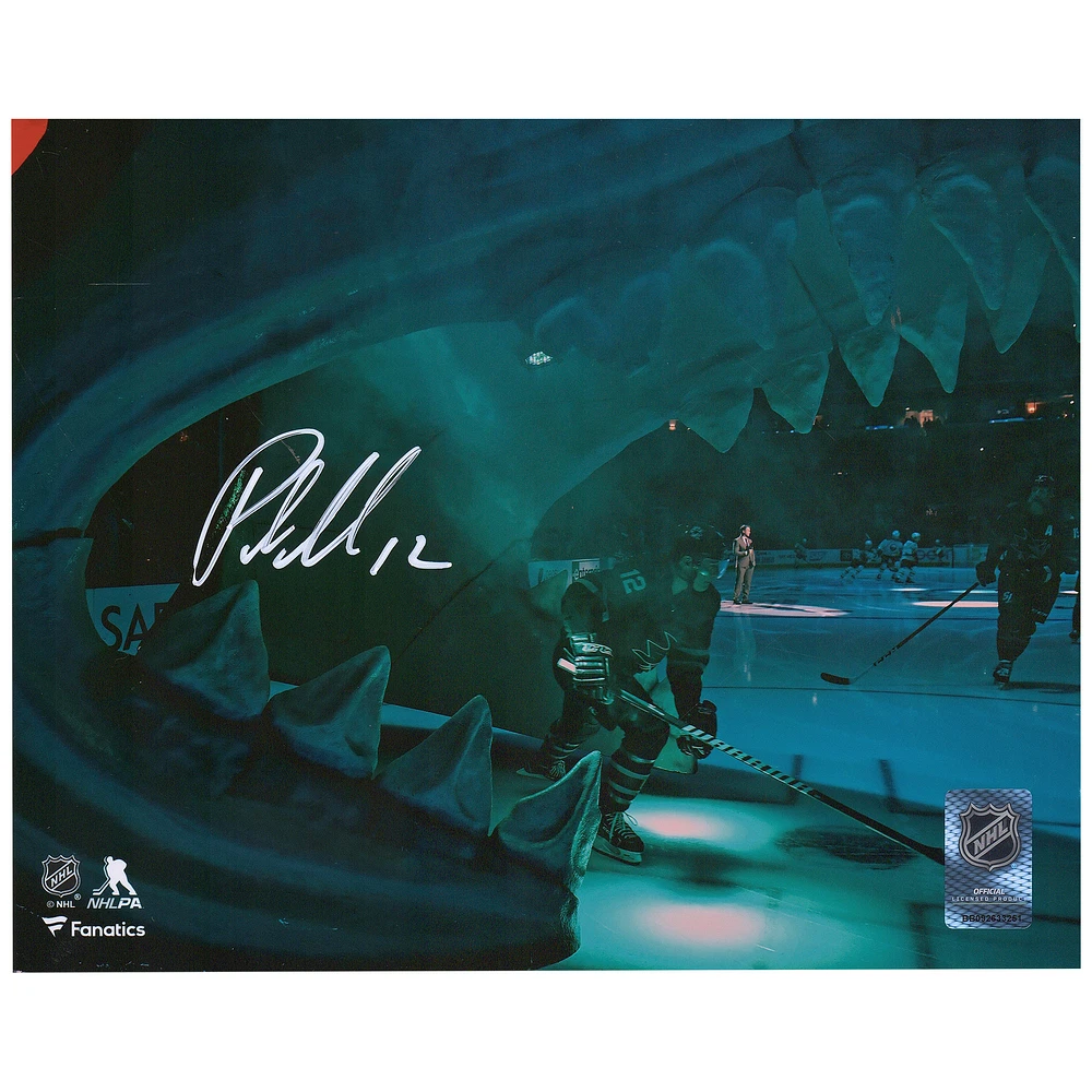 Patrick Marleau San Jose Sharks Autographed 8" x 10" Skating Out of Shark's Mouth Photograph