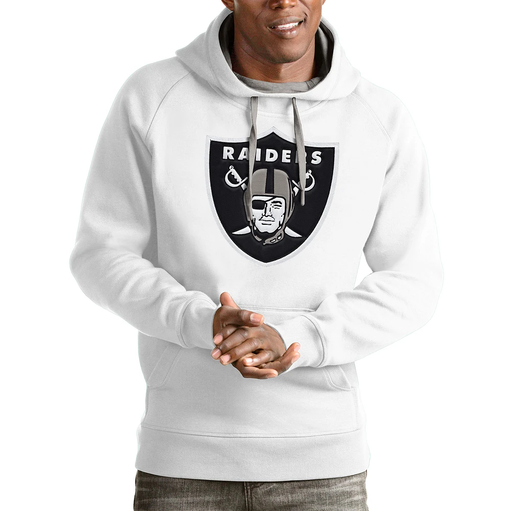 Men's Antigua White Las Vegas Raiders Victory Pullover Hoodie