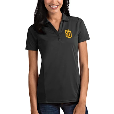 Women's Antigua Charcoal San Diego Padres Tribute Polo