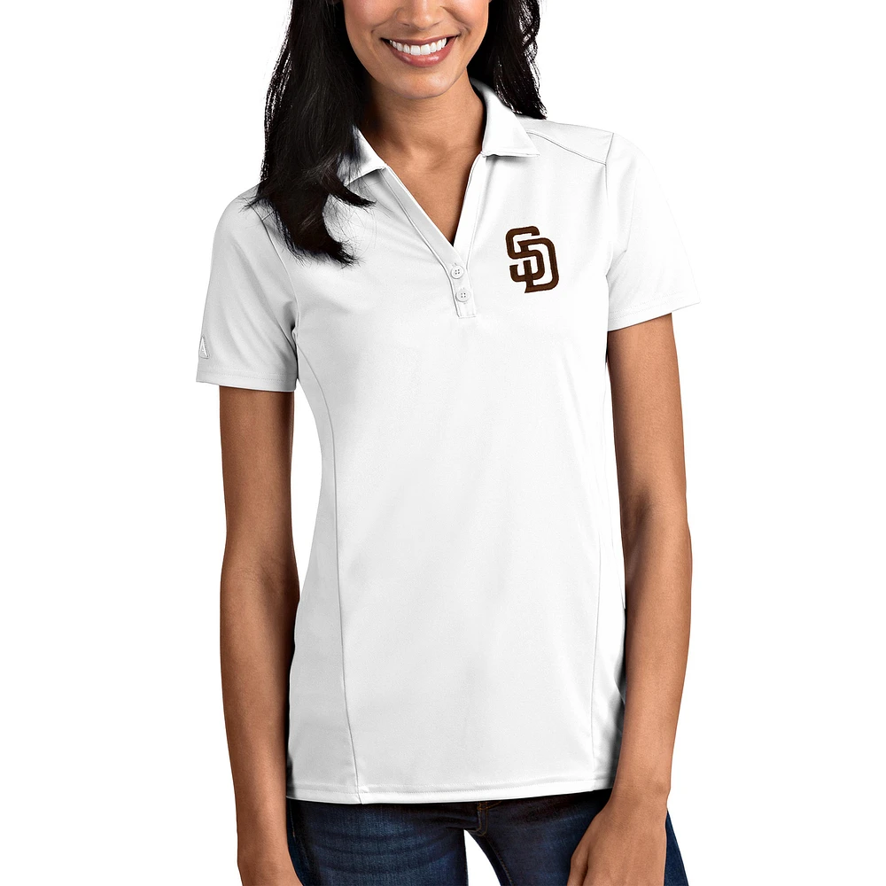 Women's Antigua White San Diego Padres Team Tribute Polo