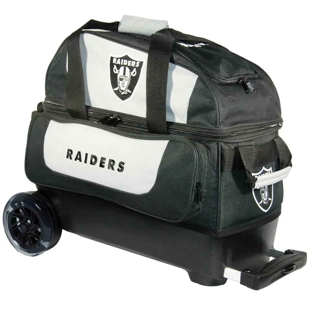 Black Las Vegas Raiders Two-Ball Roller Bowling Bag
