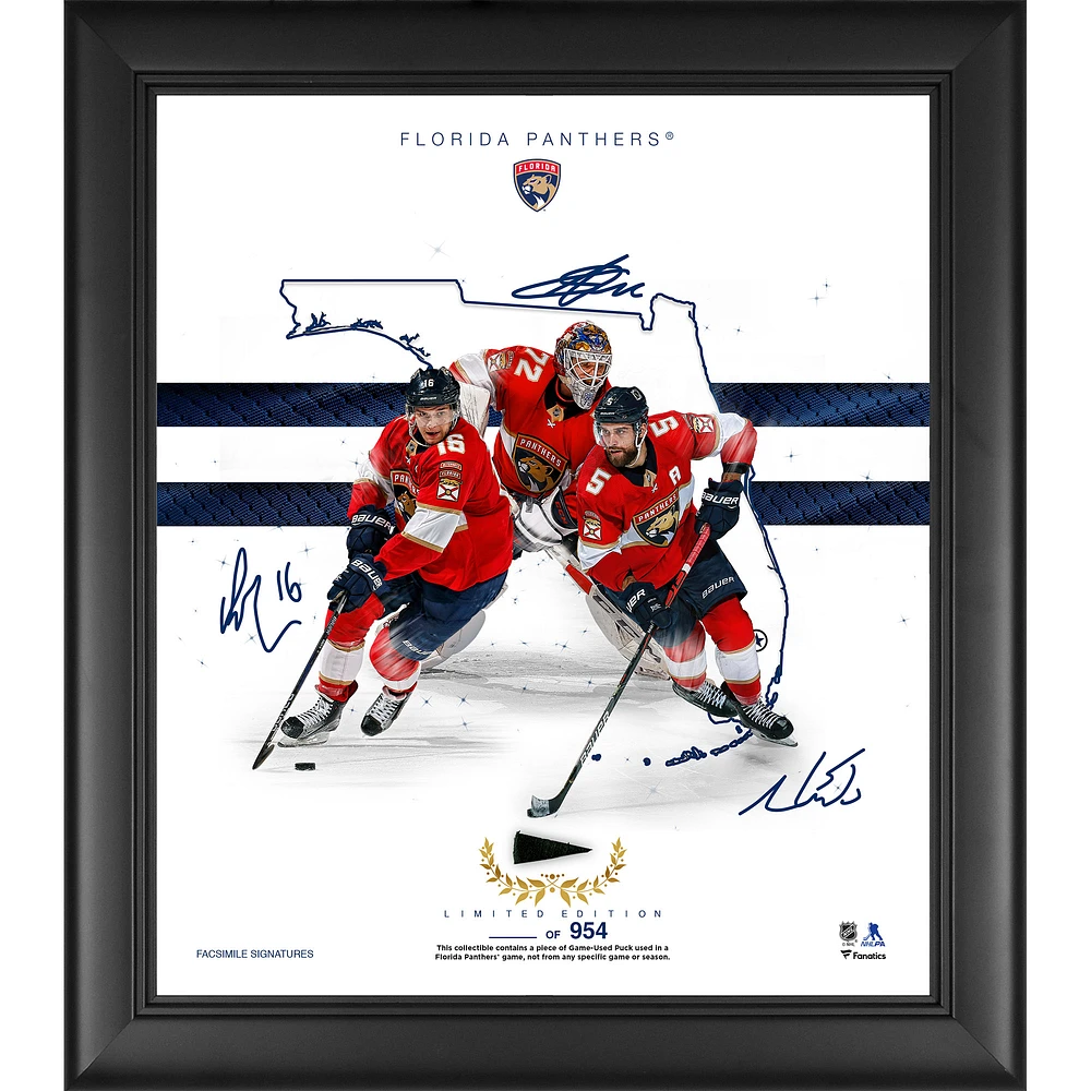 Florida Panthers Framed 15" x 17" Franchise Foundations Collage with a Piece of Game Used Puck - Limited Edition of 954