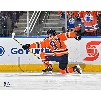 Connor McDavid Edmonton Oilers Unsigned Goal Celebration Photograph