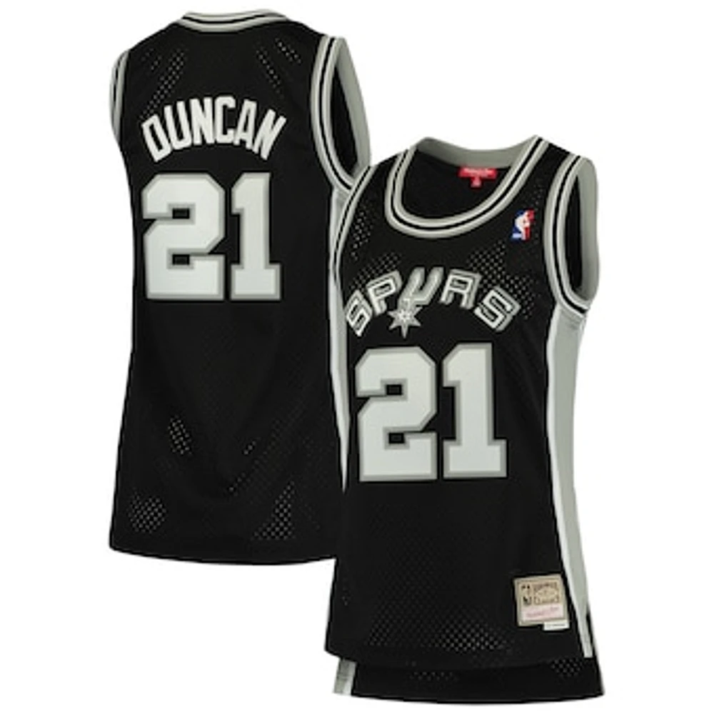 Women's Mitchell & Ness Tim Duncan Black San Antonio Spurs 1998/99 Hardwood Classics Swingman Jersey