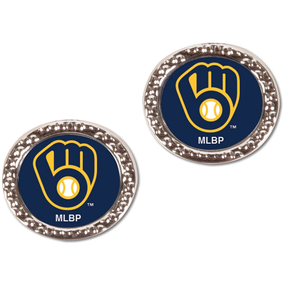 Women's WinCraft Milwaukee Brewers Logo Round Post Earrings