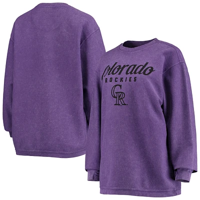 Women's G-III 4Her by Carl Banks Purple Colorado Rockies Comfy Cord Pullover Sweatshirt