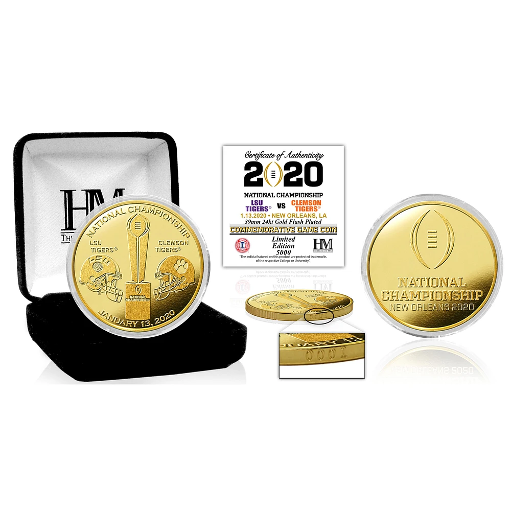 Highland Mint LSU Tigers vs. Clemson Tigers 2020 National Championship Dueling Gold Coin