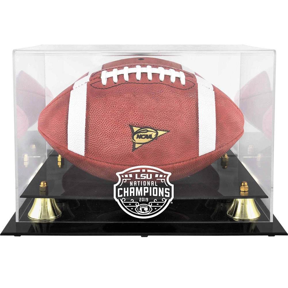 LSU Tigers College Football Playoff 2019 National Champions Logo Golden Classic Football Display Case