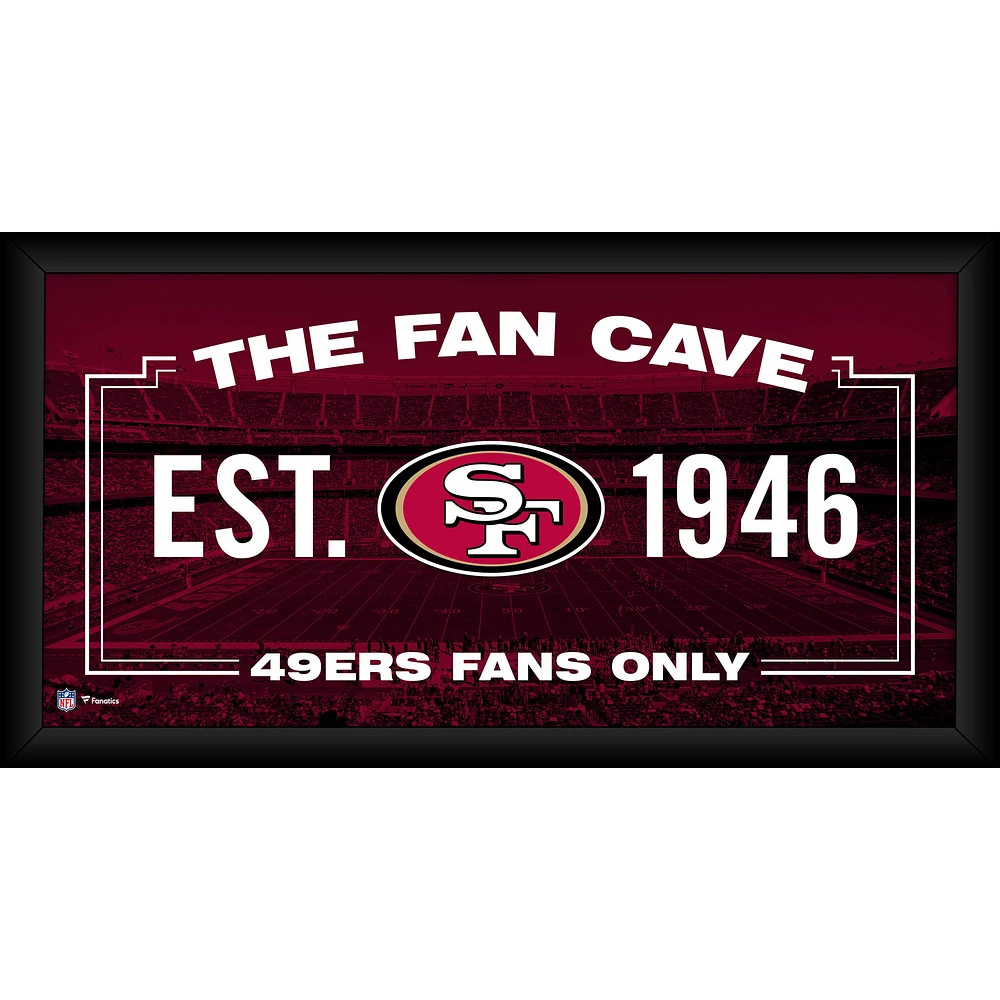 San Francisco 49ers Framed 10" x 20" Fan Cave Collage