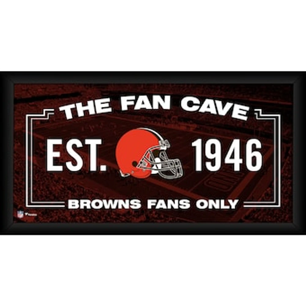 Cleveland Browns Framed 10" x 20" Fan Cave Collage