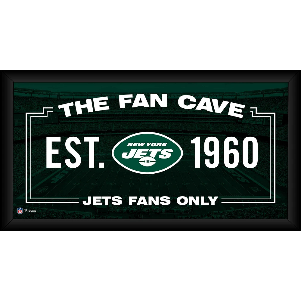 New York Jets Framed 10" x 20" Fan Cave Collage
