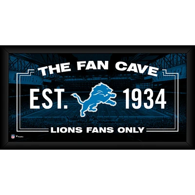 Detroit Lions Framed 10" x 20" Fan Cave Collage